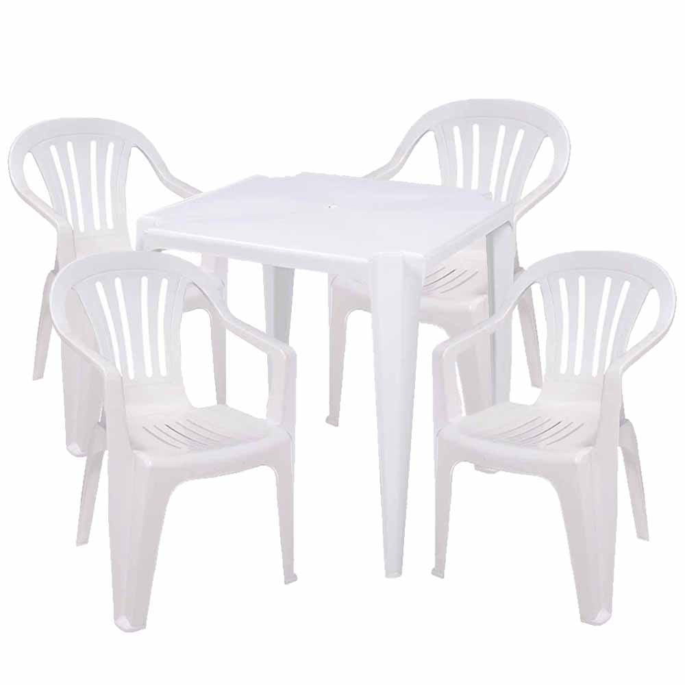 Conjunto de Mesa Plástica com 4 Cadeiras Bela Vista Mor