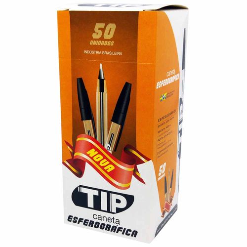 Caneta-Esferografica-Injexpen-Tip-1.0-Preta-50-Unidades