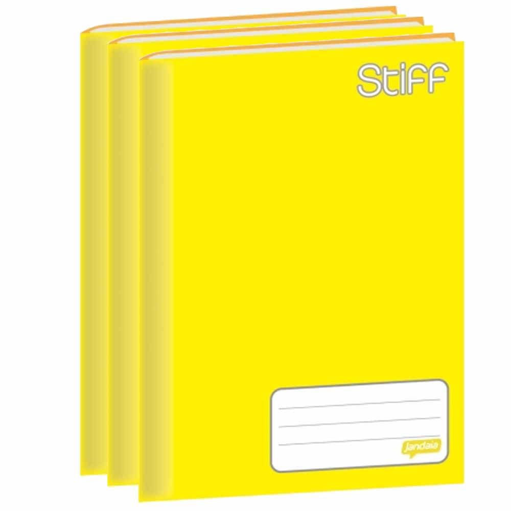 Caderno-Brochura-14-Jandaia-Stiff-48-Folhas-Amarelo-10-Unidades