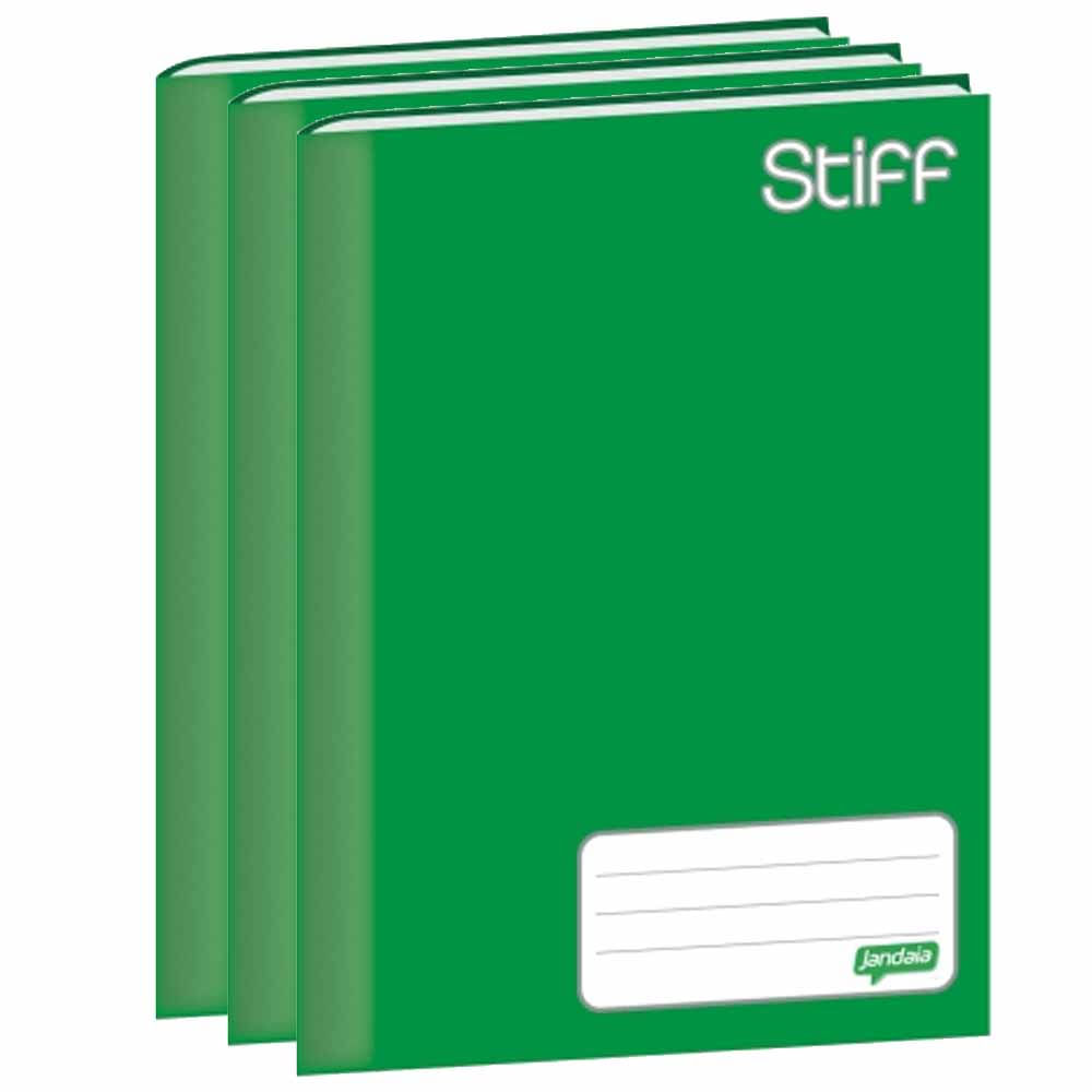 Caderno-Brochura-14-Jandaia-Stiff-48-Folhas-Verde-10-Unidades