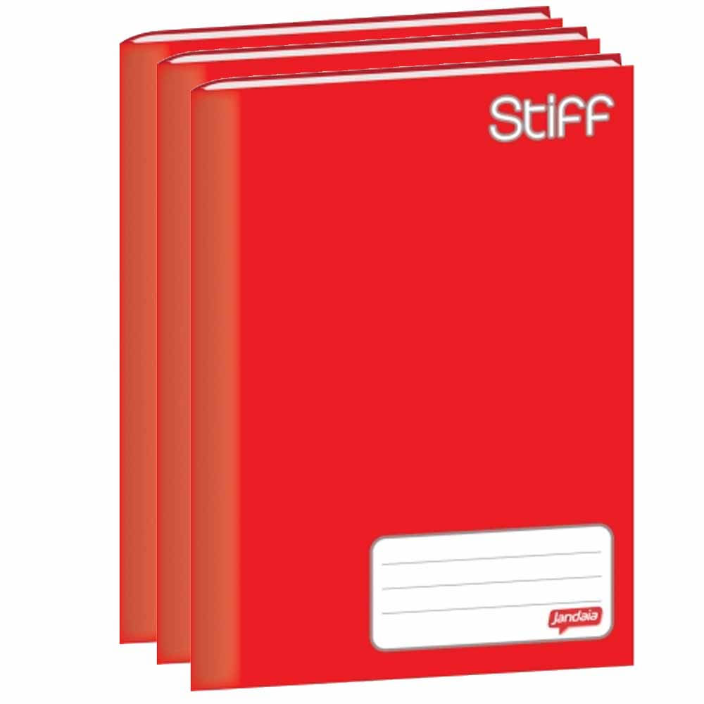 Caderno-Brochura-14-Jandaia-Stiff-48-Folhas-Vermelho-10-Unidades