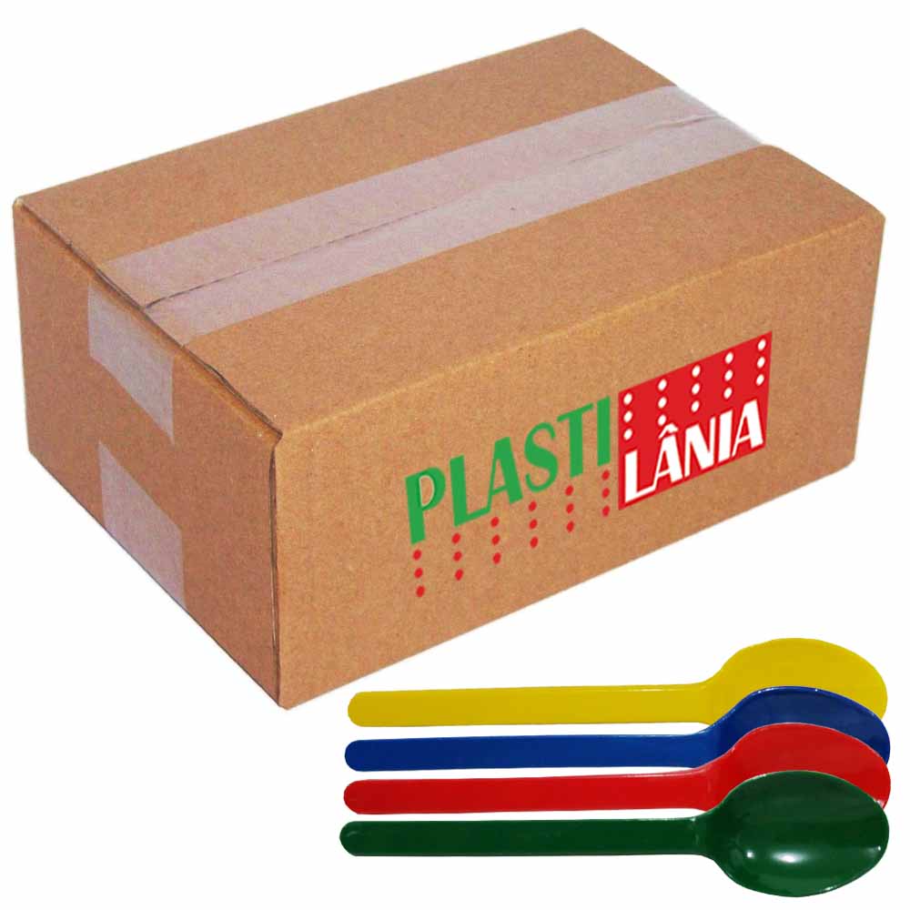 Colher-Plastica-Sobremesa-Plastilania-Colorida-1000-Unidades