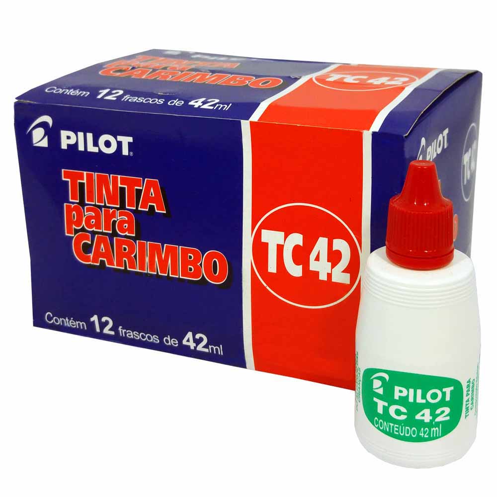 Tinta-para-Carimbo-Pilot-TC42-Vermelha-12-Unidades