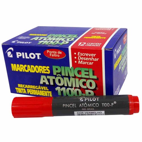 Pincel-Atomico-Pilot-1100-P-Vermelho-12-Unidades