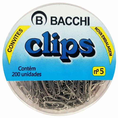 Clips-para-Papel-Nº5-Prata-Bacchi-200-Unidades