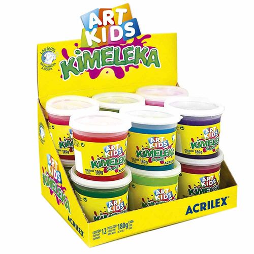 Kimeleka-Slime-180g-Art-Kids-Acrilex-12-Unidades