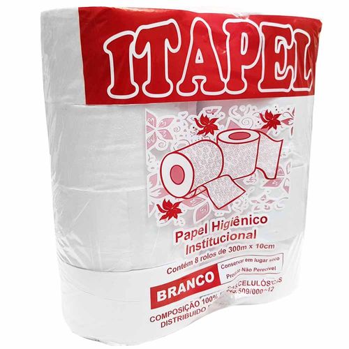 Papel-Higienico-Rolao-300m-Branco-Itapel-8-Unidades