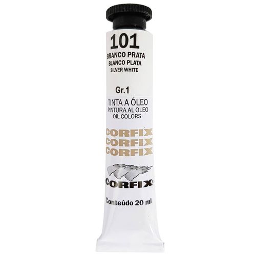 Tinta-Oleo-20ml-101-Branco-Prata-Corfix