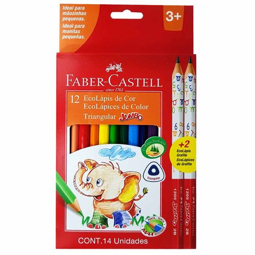 Lapis-de-Cor-12-Cores-Triangular-Jumbo-Faber-Castell