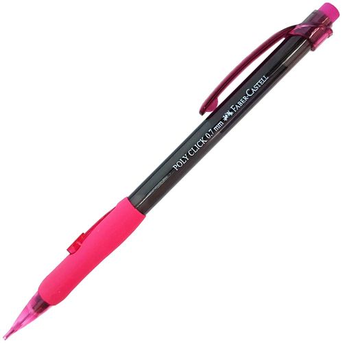 Lapiseira-Faber-Castell-0.7-Poly-Click-Rosa