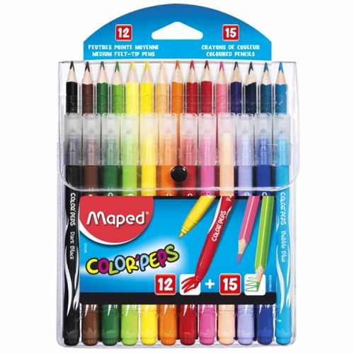 Kit-Lapis-de-Cor-15-Cores---Canetinha-12-Cores-Color-Peps-Maped