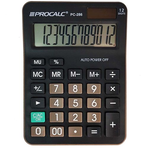 Calculadora-de-Mesa-Procalc-PC-286-Preta-12-Digitos