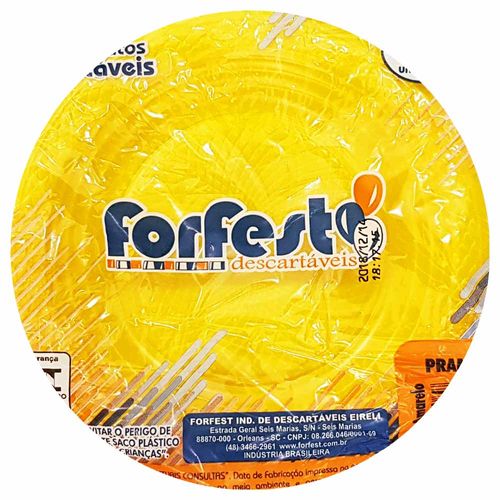 Prato-Descartavel-15cm-Amarelo-Forfest-10-Unidades