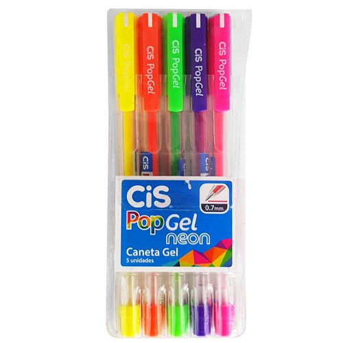 Caneta-Gel-5-Cores-Pop-Gel-Neon-Cis