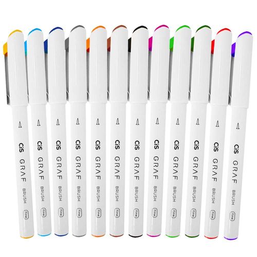 Marcador-Artistico-12-Cores-Graf-Brush-Fine-Cis