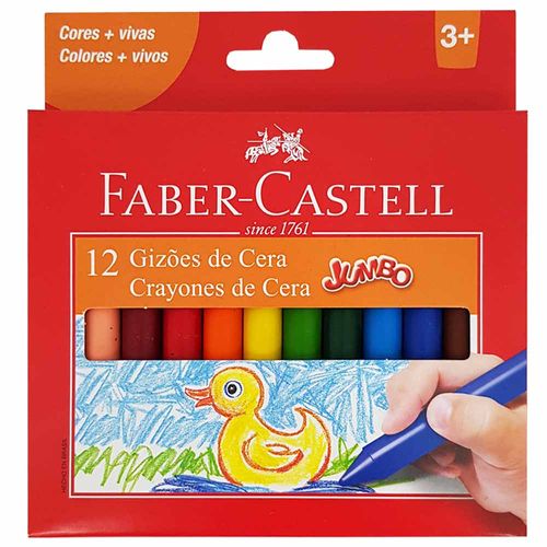 Giz-de-Cera-12-Cores-Jumbo-Faber-Castell