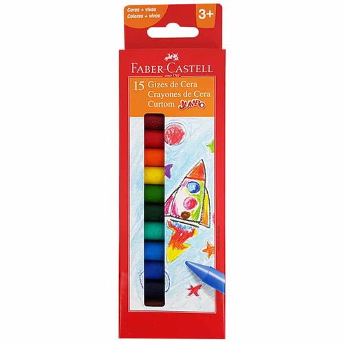 Giz-de-Cera-15-Cores-Jumbo-Curtom-Faber-Castell-