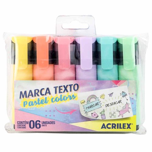 Caneta-Marca-Texto-Acrilex-Pastel-6-Cores