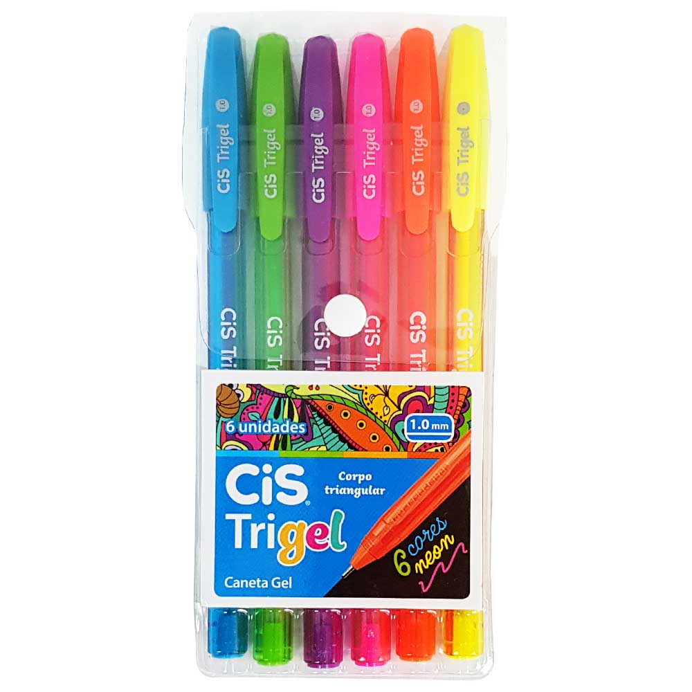 Caneta-Gel-6-Cores-Trigel-Neon-Cis