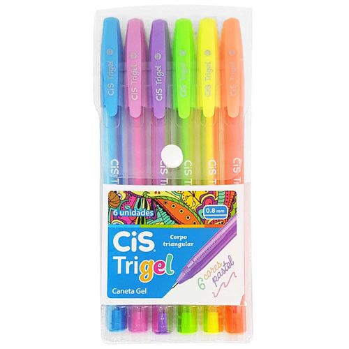 Caneta-Gel-6-Cores-Trigel-Pastel-Cis