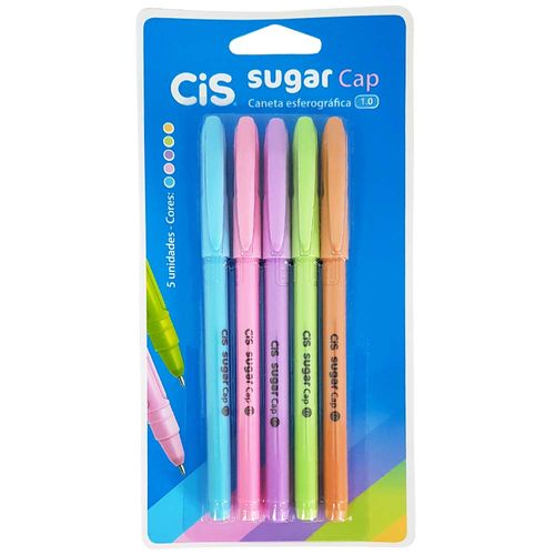 Caneta-Esferografica-Cis-1.0-Sugar-Cap-5-Cores