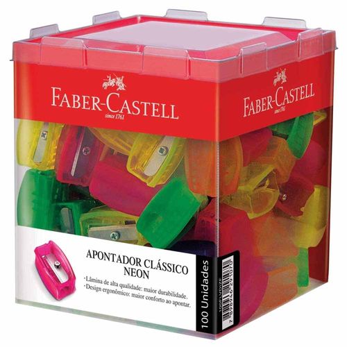 Apontador-Classico-Neon-Faber-Castell-100-Unidades