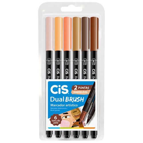 Marcador-Artistico-6-Cores-Dual-Brush-Tons-de-Pele-Aquarelavel-Cis