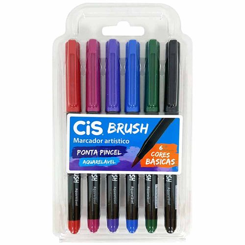 Marcador-Artistico-6-Cores-Brush-Basicas-Aquarelavel-Cis