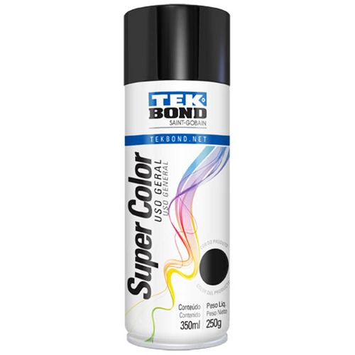 Tinta-em-Spray-Super-Color-350ml-Preto-Brilhante-Tekbond