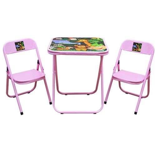 Conjunto-de-Mesa-Infantil-Rosa-com-2-Cadeiras-Utilaco