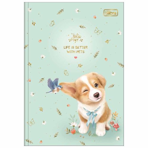 Caderno-14-Brochura-Jolie-Pet-80-Folhas-Tilibra