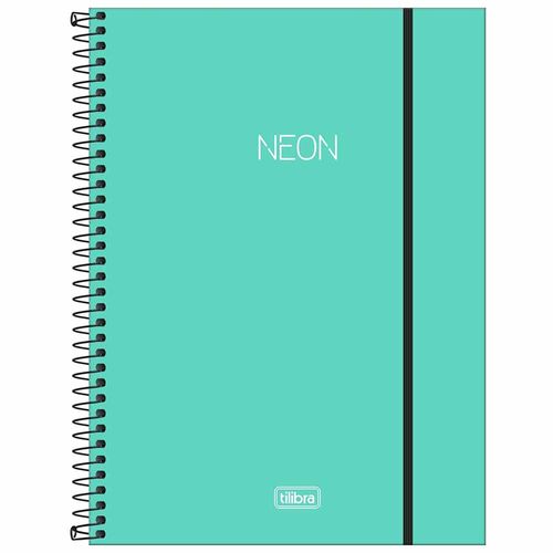 Caderno-Universitario-1-Materia-Neon-Turquesa-80-Folhas-Tilibra