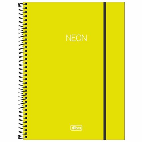 Caderno-Universitario-10-Materias-Neon-Verde-Limao-160-Folhas-Tilibra