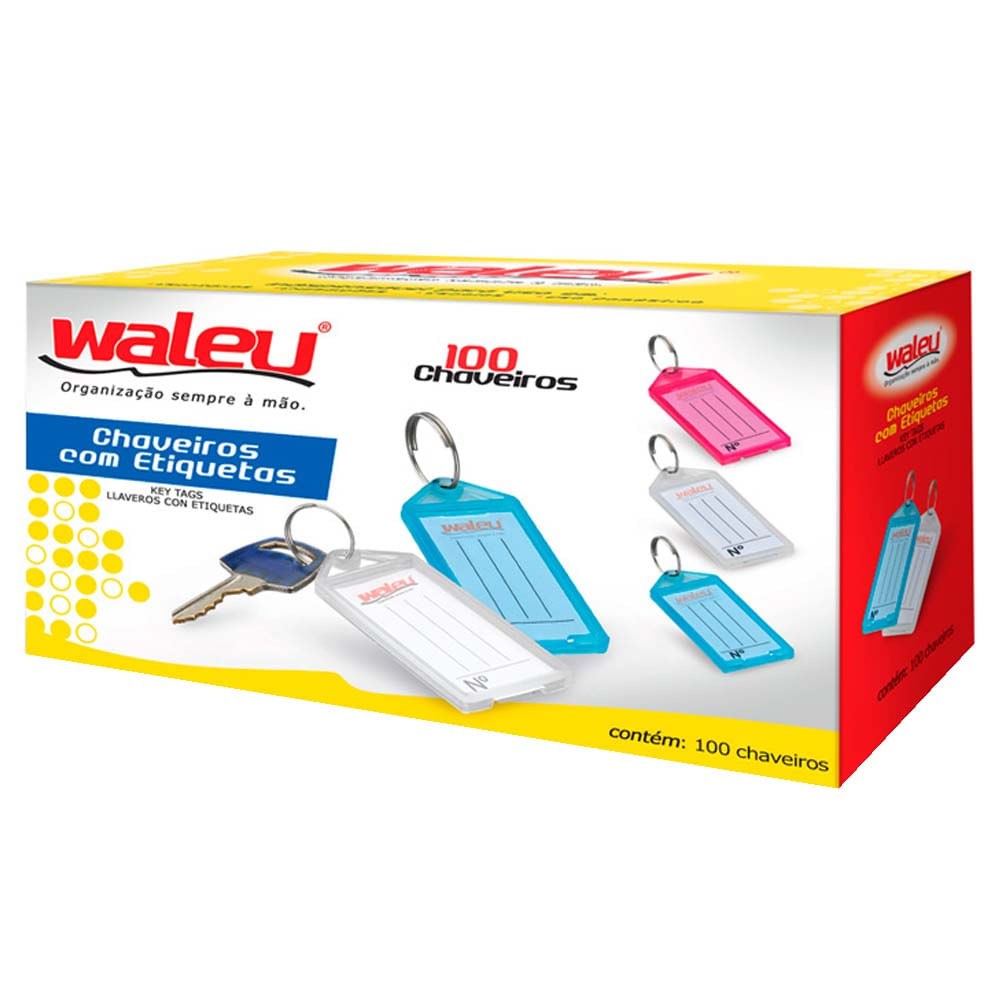 Chaveiro-com-Etiqueta-Organizador-Waleu-100-Unidades