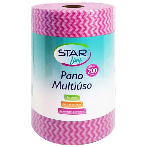 Pano-Multiuso-20x30cm-Rolo-Rosa-Star-Limp