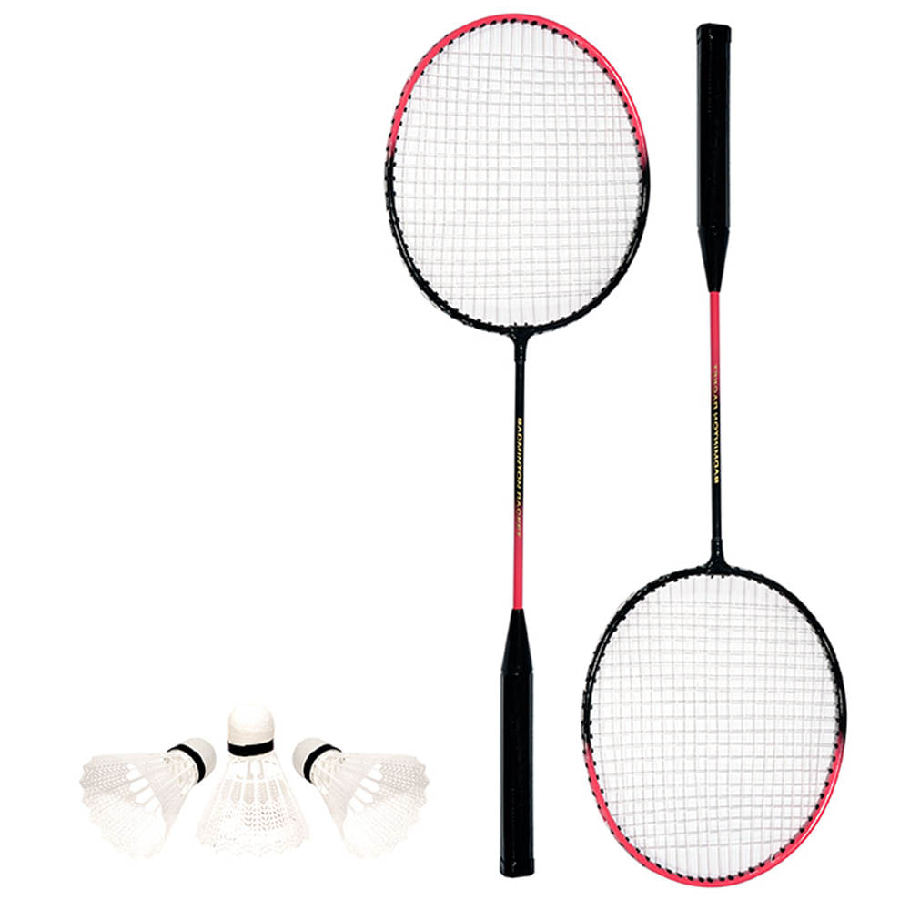 Kit-Badminton-Raquete-e-Peteca-Vermelho-Art-Sport