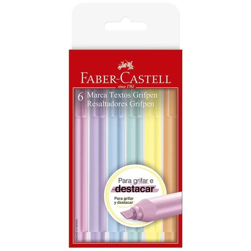 Caneta-Marca-Texto-6-Cores-Grifpen-Pastel-Faber-Castell