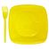 Kit-Festa-Prato-e-Garfo-15cm-Amarelo-Trik-Trik-10-Unidades