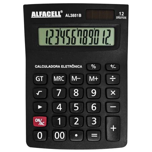 Calculadora-de-Mesa-Alfacell-AL3851B-Preta-12-Digitos
