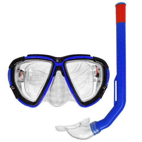 Kit-Mascara-de-Mergulho-e-Snorkel-Azul-Art-Sport