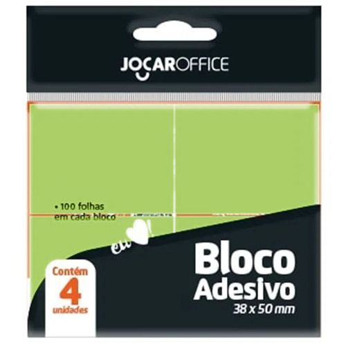 Bloco-Adesivo-Jocar-Office-38x50mm-Verde-4x100-Folhas