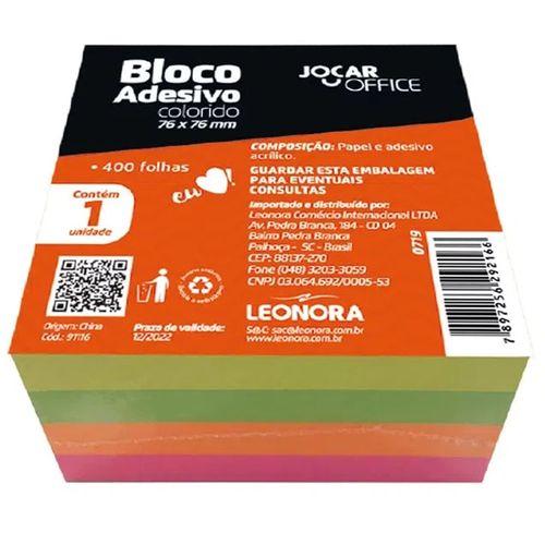 Bloco-Adesivo-Jocar-Office-76x76mm-Colorido-400-Folhas