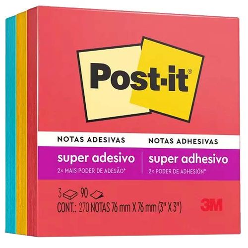 Bloco-Adesivo-Post-it-3M-76x76mm-Diversao-3x90-Folhas