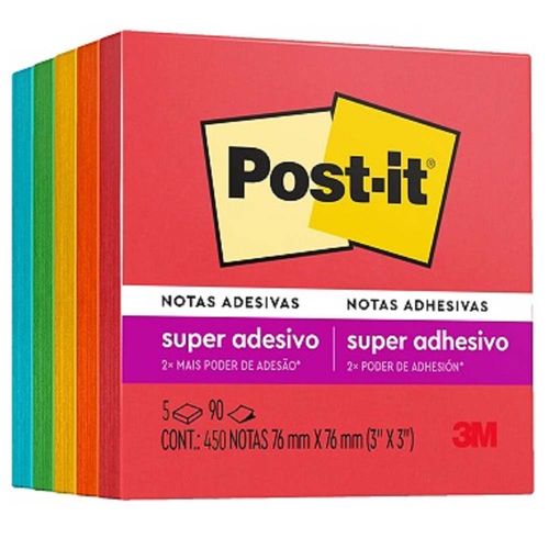 Bloco-Adesivo-Post-it-3M-76x76mm-Diversao-5x90-Folhas