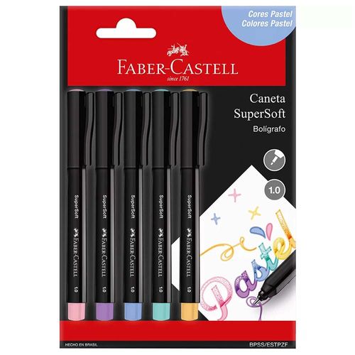 Caneta-Supersoft-1.0-Pastel-Faber-Castell-5-Unidades