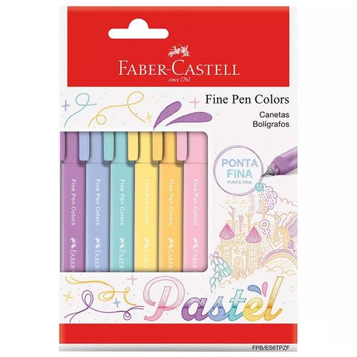 Caneta-Fine-Pen-Pastel-6-Cores-0.4-Faber-Castell