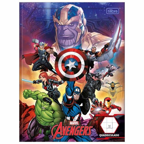 Caderno-Quadriculado-Vingadores-40-Folhas-Tilibra