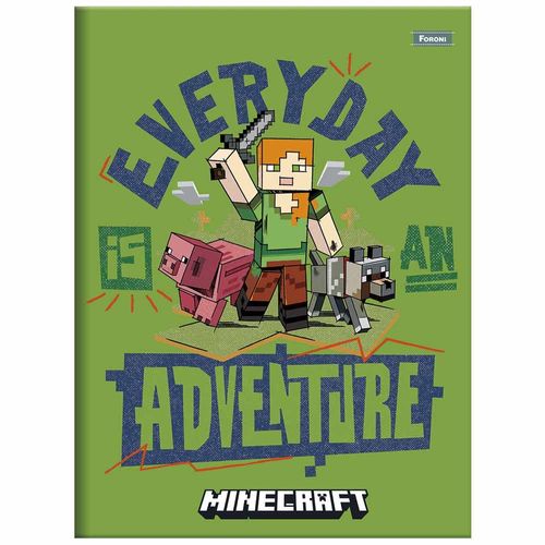 Caderno-1-4-Brochura-Minecraft-80-Folhas-Foroni