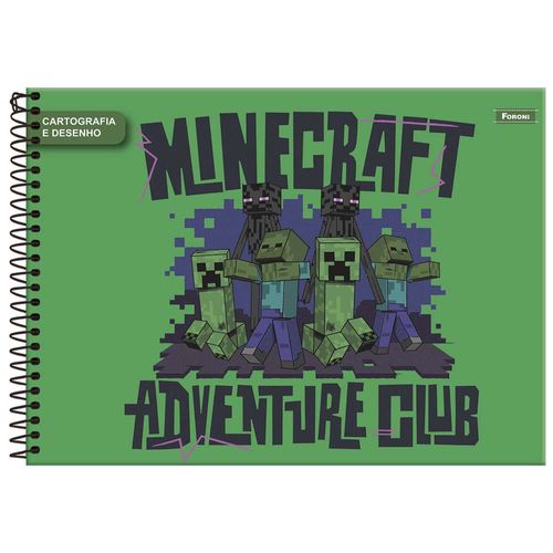 Caderno-de-Cartografia-Minecraft-80-Folhas-Foroni