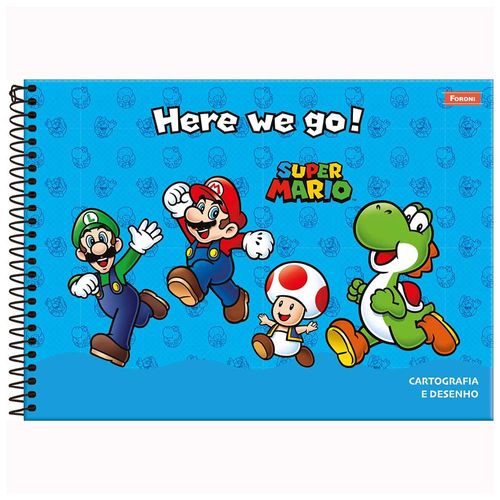 Caderno-de-Cartografia-Super-Mario-80-Folhas-Foroni